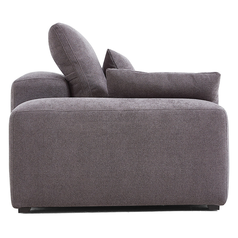 Dark Gray Polyester Box Armchair