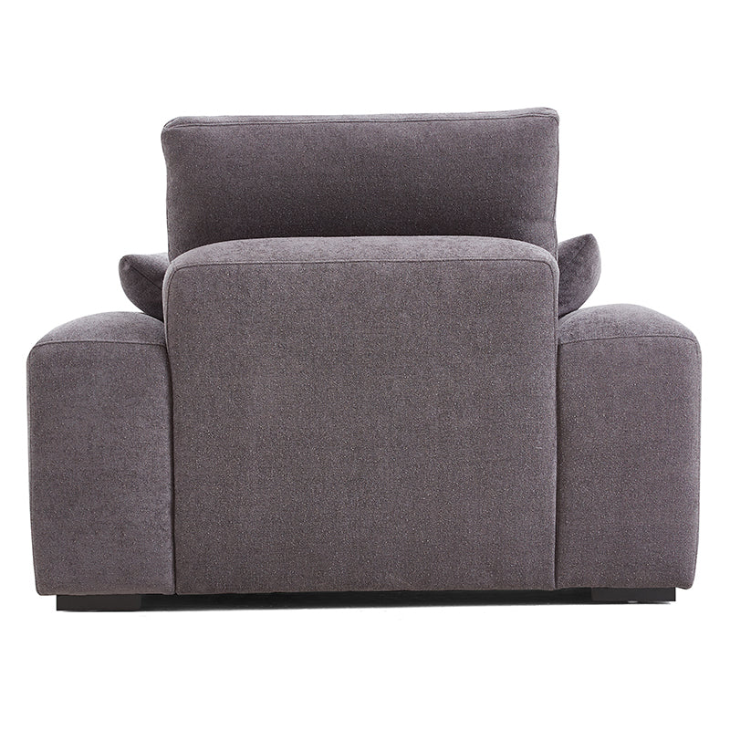 Dark Gray Polyester Box Armchair