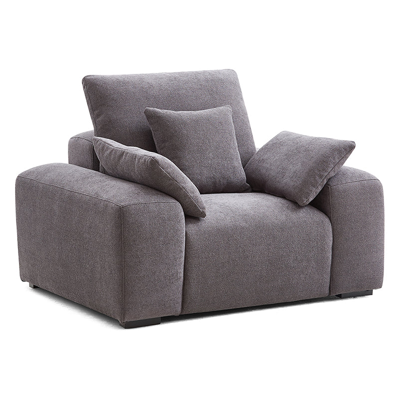 Dark Gray Polyester Box Armchair