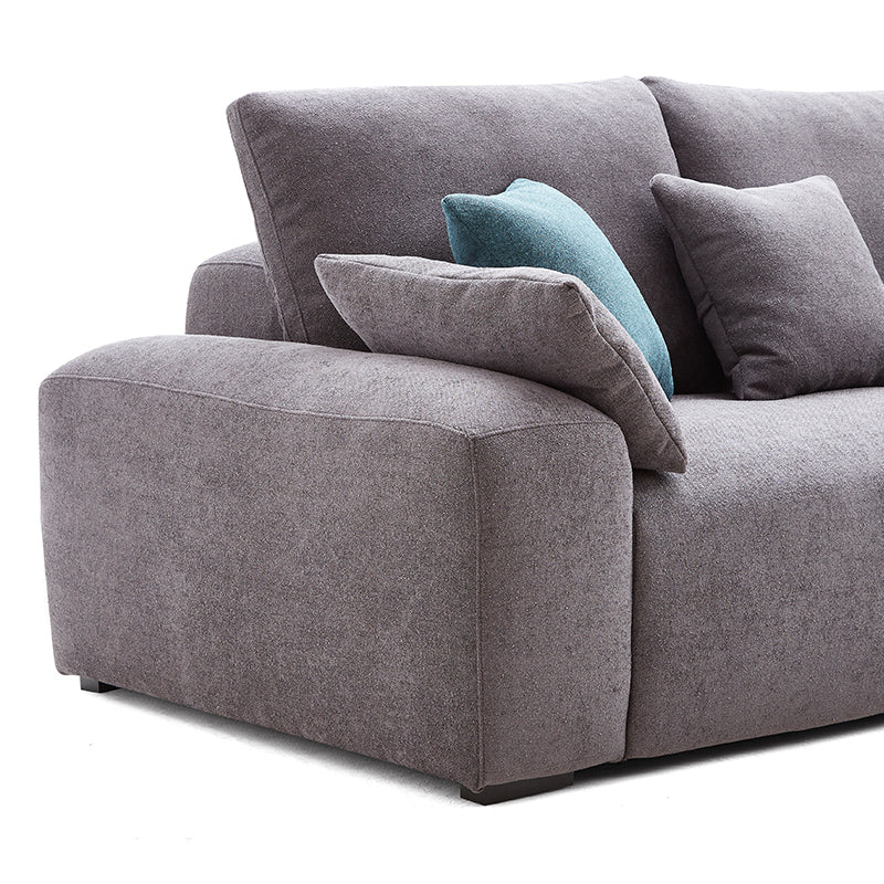 Dark Gray Polyester Box Armchair