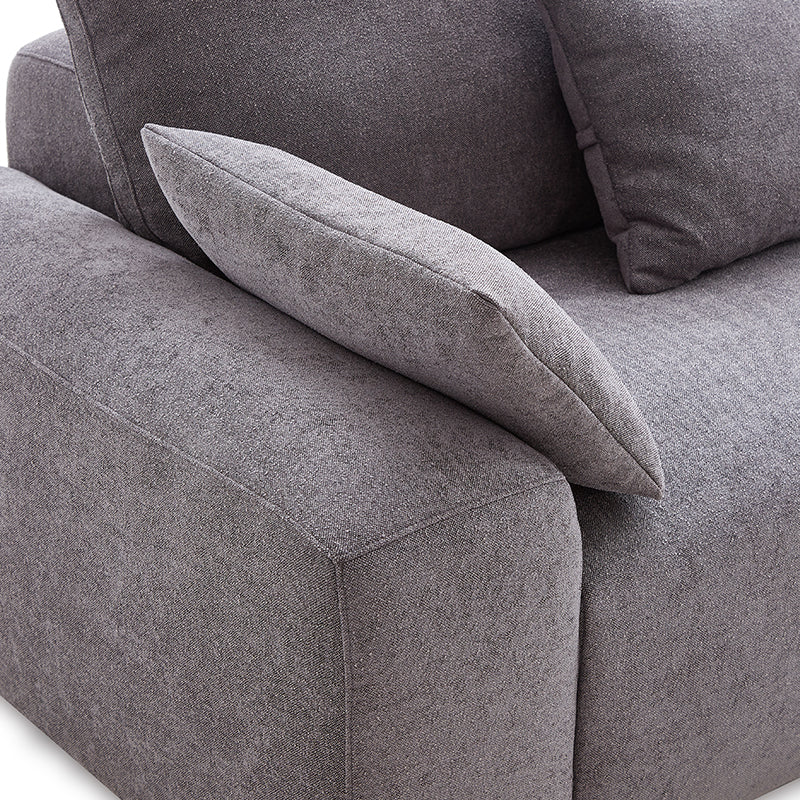 Dark Gray Polyester Box Armchair