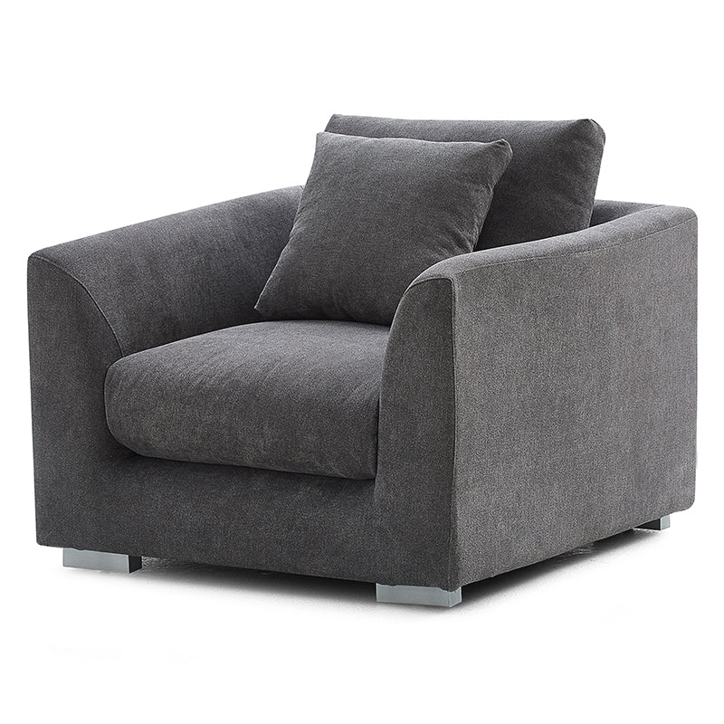 Aalto Boutique Grey Polyester Feathers Armchair