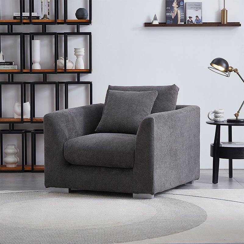 Aalto Boutique Grey Polyester Feathers Armchair