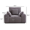 Dark Gray Polyester Box Armchair