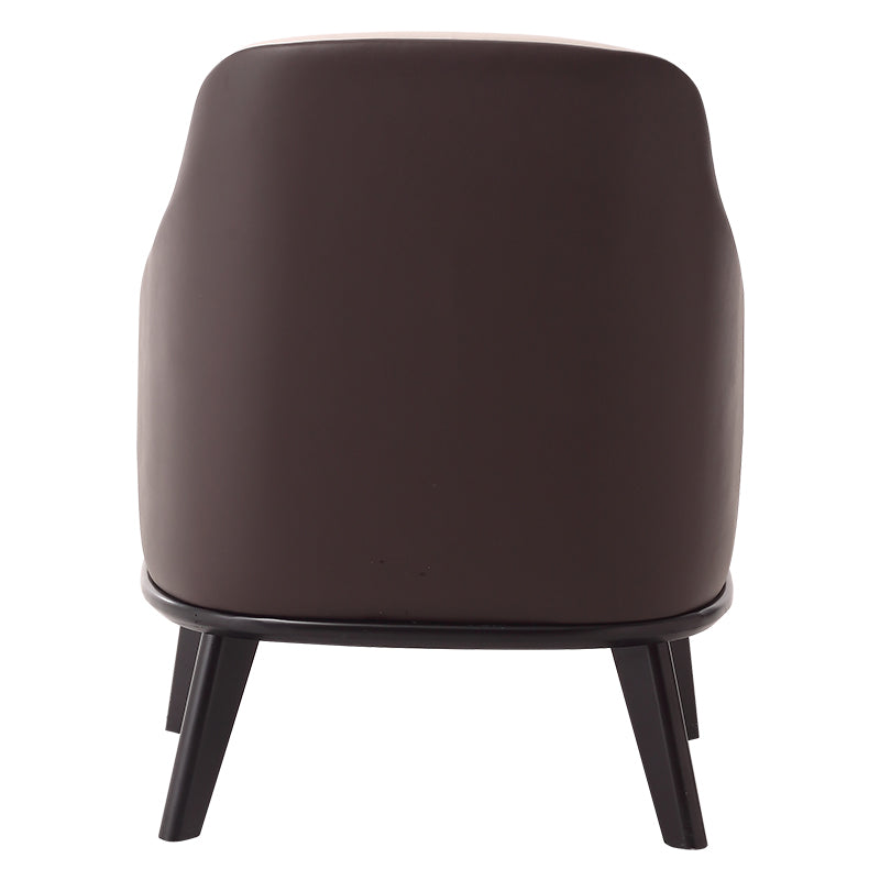 Beige Microfiber Leather Barrel Armchair