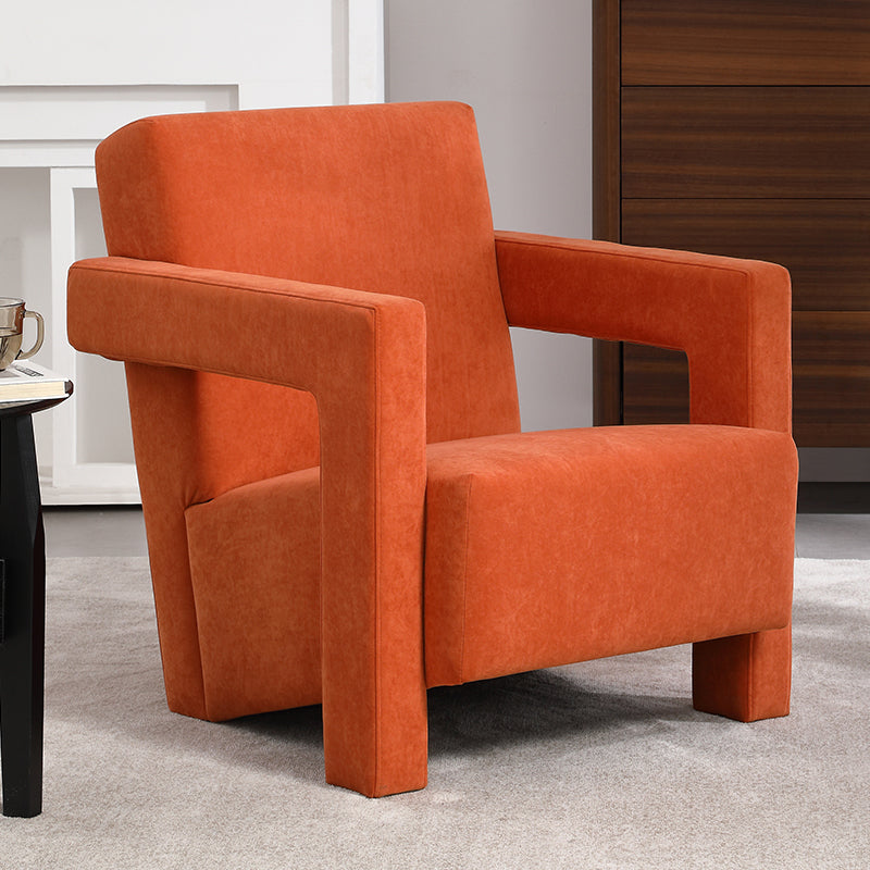 Orange Suede Accent Chair