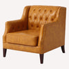 Orange Leather Tufted Armchair