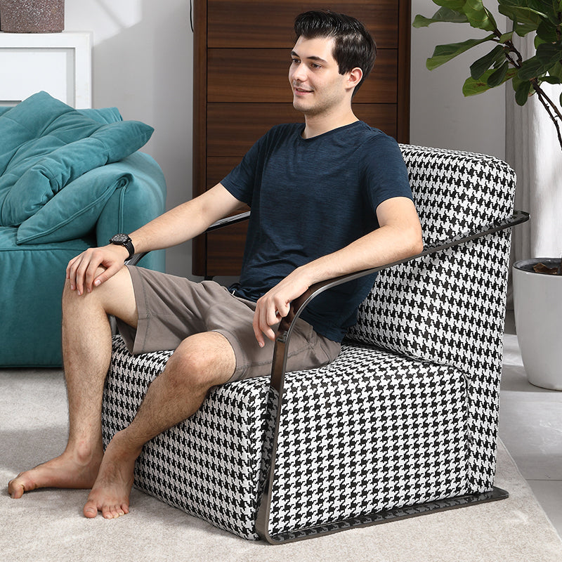 Retro Houndstooth Floor Armchair