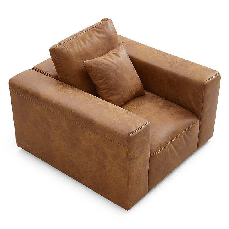 Tan Air Leather Industrial Armchair