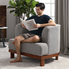 Boucle Lounge Wooden Chair