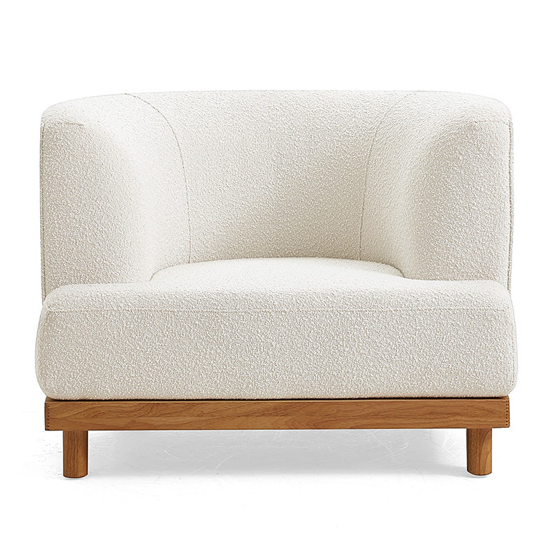 Boucle Lounge Wooden Chair