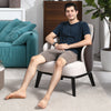 Beige Microfiber Leather Barrel Armchair