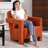 Orange Suede Accent Chair