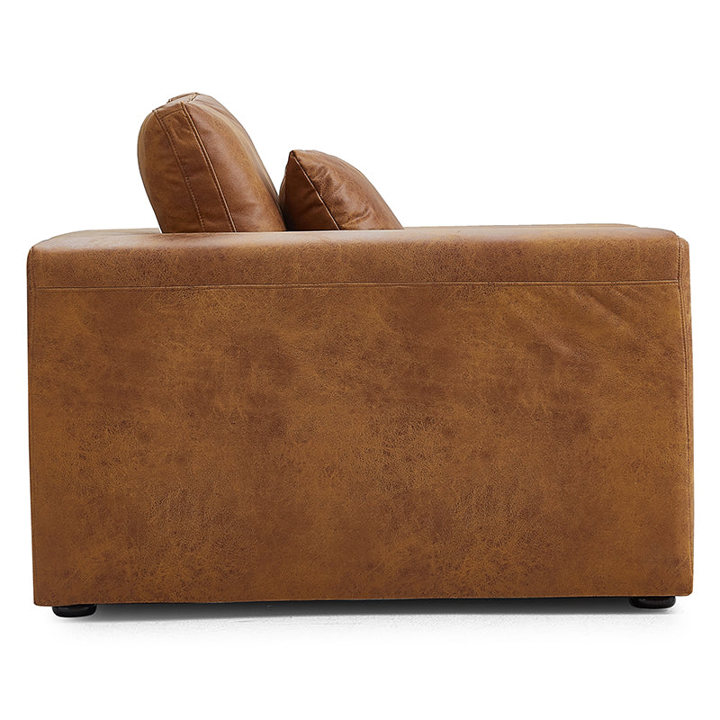 Tan Air Leather Industrial Armchair