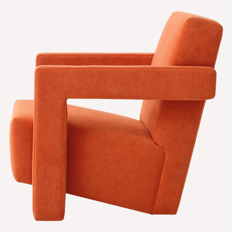 Orange Suede Accent Chair