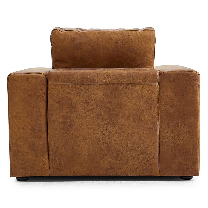 Tan Air Leather Industrial Armchair