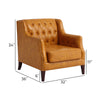 Orange Leather Tufted Armchair