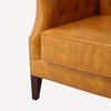 Orange Leather Tufted Armchair