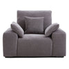 Dark Gray Polyester Box Armchair