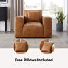 Tan Air Leather Industrial Armchair