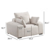 Beige Polyester Box Armchair