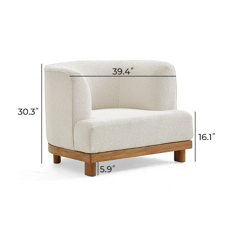 Boucle Lounge Wooden Chair